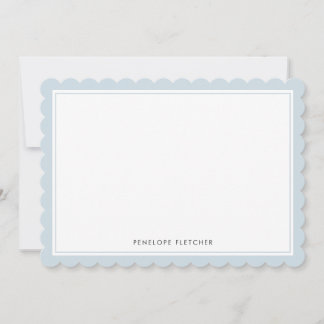 Carte De Correspondance Élégant Simple Moderne Bordure Bleu Clair en Coqui