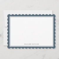 Élégant Simple Moderne Bordure Bleu Marine Ondulée