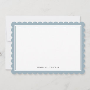 Carte De Correspondance Élégant Simple Moderne Bordure Bleu Poussiéreux à