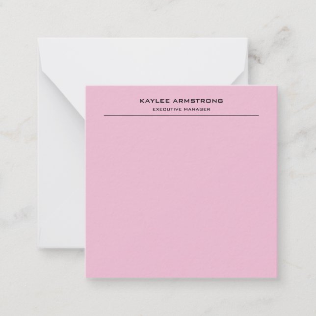 Carte De Correspondance Élégant simple professionnel clair rose (Devant)