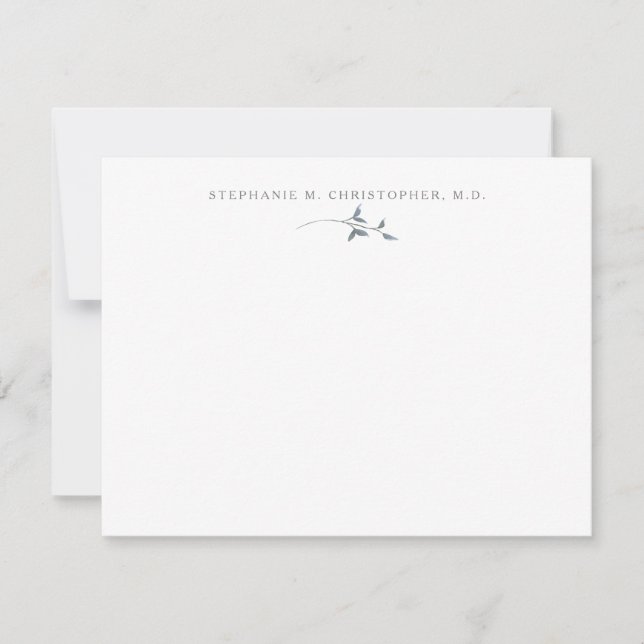 Carte De Correspondance Élégant Simple Verdure Papeterie personnalisée (Devant)