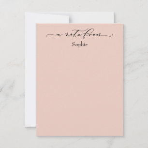 Carte De Correspondance Élégant "Une Note De" Simple Rosée Blanche