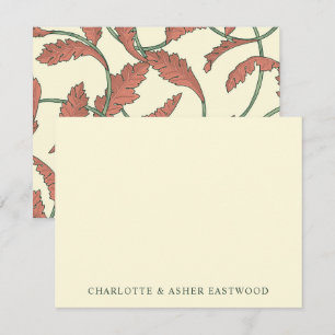 Carte De Correspondance Élégant Vins Floraux Couple Crème Newlyweds