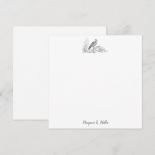 Carte De Correspondance Elégant Vintage Bird Floral Nature Custom Flat