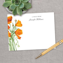 Élégant Vintage Poppy de Californie Floral avec no