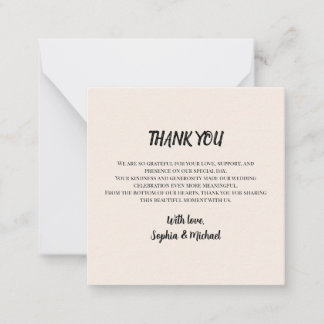 Carte De Correspondance Elegant Wedding Thank You