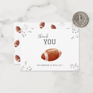 Carte De Correspondance Elégante aquarelle américaine football garçon Baby