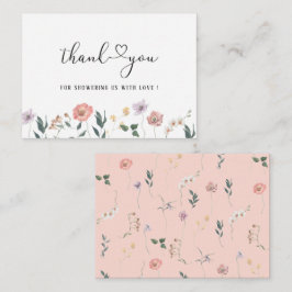 Carte De Correspondance Elégante aquarelle Fleur sauvage Printemps Boho Ru