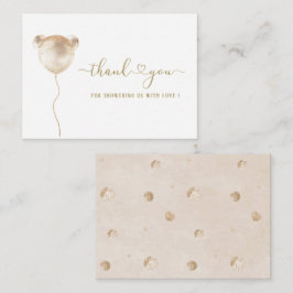 Carte De Correspondance Elégante aquarelle Ours Anniversaire Merci bébé