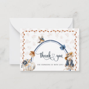 Carte De Correspondance Elégante aquarelle Petit Baby shower citrouille