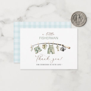 Carte De Correspondance Elégante aquarelle Petit Baby shower pêcheur