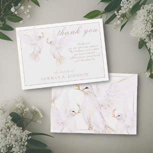 Carte De Correspondance Elégante aquarelle White Dove Memorial Merci