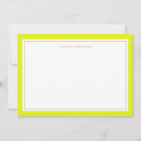 Elégante Chartreuse Gold Bordure personnalisée