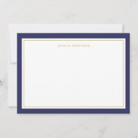 Elégante Et Feminine Marine Bordure Or Personnalis
