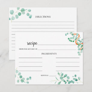 Carte De Correspondance Elégante Eucalyptus Green Peach Mariage Recette Ca