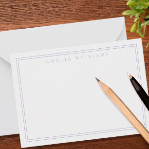 Carte De Correspondance Élégante Lavande Minimaliste Deux Frontières