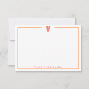 Carte De Correspondance Élégante lettre 3D monogramme personnalisé initial