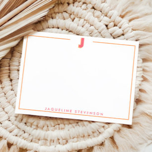Carte De Correspondance Élégante lettre 3D monogrammée personnalisée initi