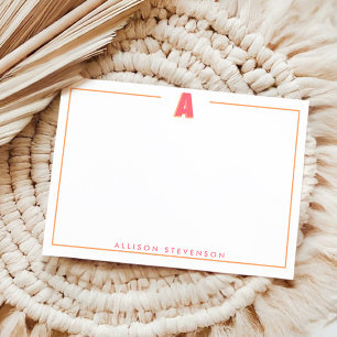 Carte De Correspondance Élégante lettre initiale A 3D personnalisée avec m