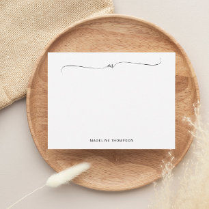 Carte De Correspondance Élégante minimaliste calligraphie de monogramme no
