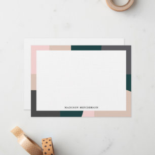 Carte De Correspondance Elégante mosaïque couleur bordure typographie