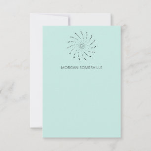 Carte De Correspondance Elégante Turquoise Abstraite Fleur moderne