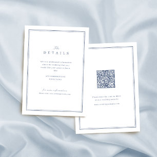Carte De Correspondance Élégants détails de mariage minimalistes bleu pous