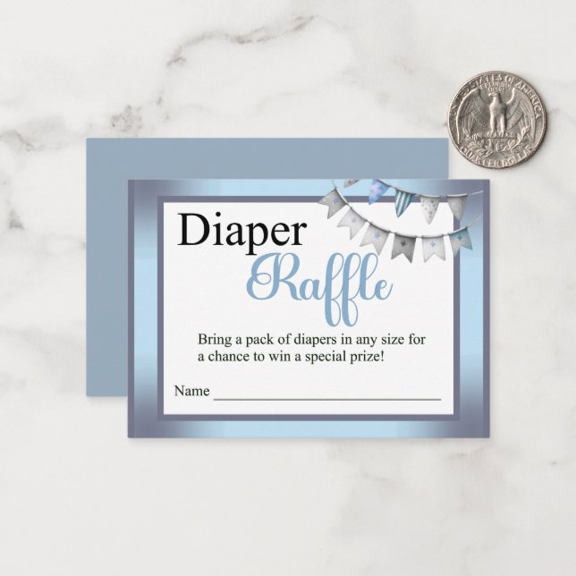 Carte De Correspondance Eléphant bleu Cutie - Raffle de couche (Devant/Arrière en situation)