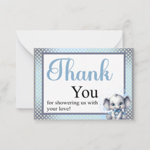 Carte De Correspondance Éléphant Bleu Mignon - Petit Cacahuète