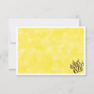 Carte De Correspondance Empreinte de patte de tigre à l'aquarelle vierge