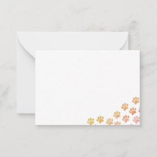 Carte De Correspondance Empreintes de Patte de Chien Peint