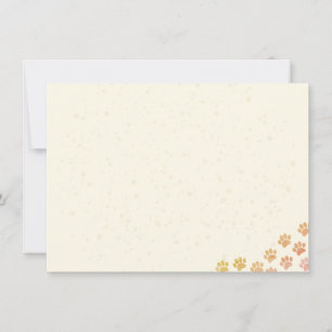Carte De Correspondance Empreintes de Patte de Chien Peintes Aquarelle Crè