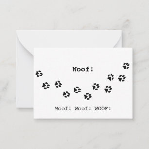 Carte De Correspondance Empreintes de pattes de chien Animaux de compagnie
