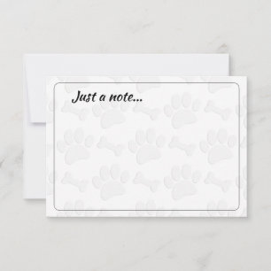 Carte De Correspondance Empreintes de pattes de chiot et os personnalisé j