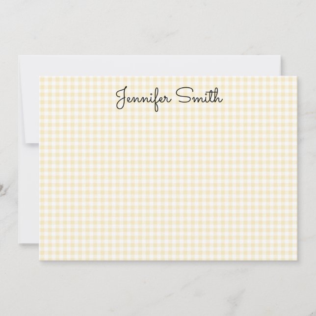 Carte De Correspondance En vichy Pastel Lemon Yellow Mini (Devant)