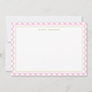 Carte De Correspondance En vichy rose chic