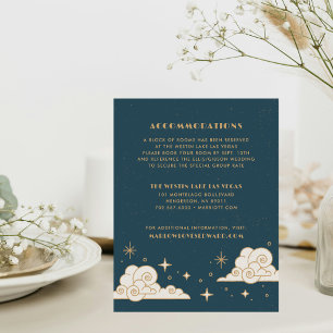 Carte De Correspondance Enclosure de mariage céleste Lune & Étoiles de Tea