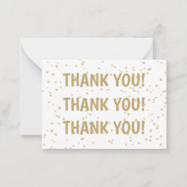 Carte De Correspondance Enfant's Birthday Gold Parties scintillant Merci