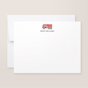 Carte De Correspondance Enfants de Camion d'incendie Stationery personnali