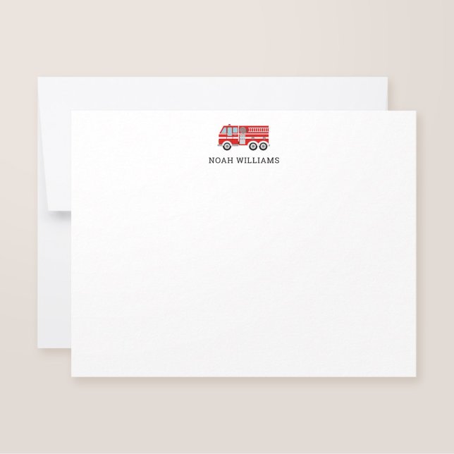 Carte De Correspondance Enfants de Camion d'incendie Stationery personnali (Créateur téléchargé)