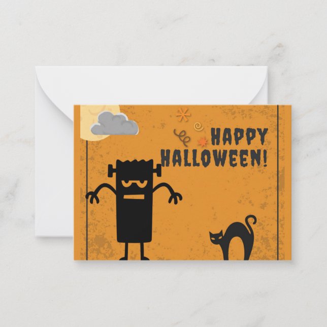Carte De Correspondance Enfants Halloween Éffrayant Monster (Devant)