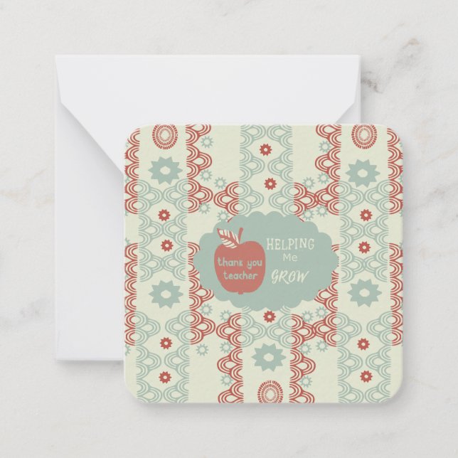 Carte De Correspondance Enseignant Merci : (Devant)