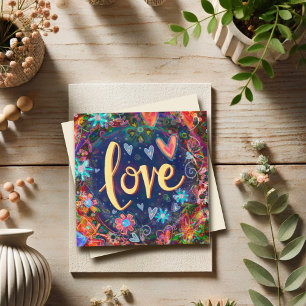 Carte De Correspondance Envoi d'amour joli Whimsical Valentine Coeurs