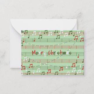 Carte De Correspondance Étiquette de cadeau de Noël musicale