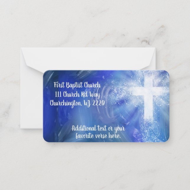 Carte De Correspondance Étiquette de retour de l'église personnalisée (Devant)