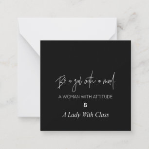 Carte De Correspondance être une fille avec esprit une femme avec attitude