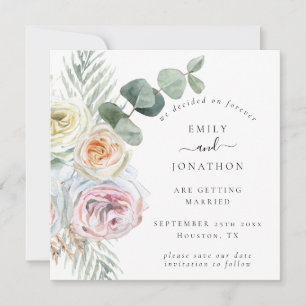 Carte De Correspondance Eucalyptus Florals Mariage Date de sauvegarde