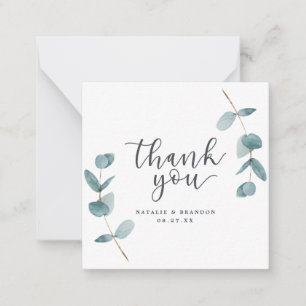 Carte De Correspondance Eucalyptus minimaliste simple et Merci de script
