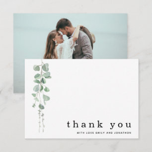 Carte De Correspondance Eucalyptus Sage Photo Noms Mariage Merci