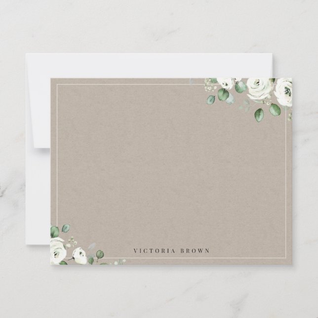Carte De Correspondance Eucalyptus verdure Floral Stationery personnalisée (Devant)